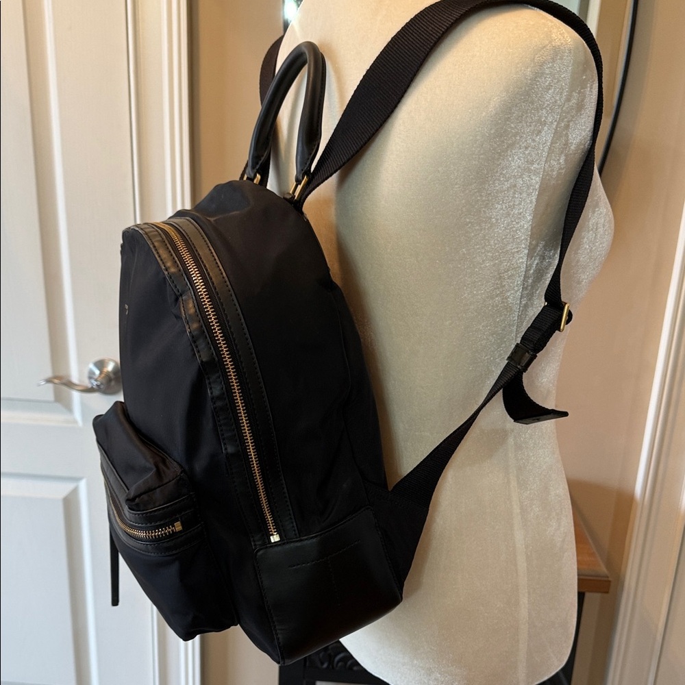 Tory Burch Tilda Black Nylon Backpack Gold Hardware - Picture 4 of 14